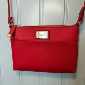 Calvin Klein Red Crossbody Bag with Gold-Tone Accents